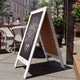 White Wash,40inchH x 20inchW |#| Indoor/Outdoor 40x20 Freestanding Whitewashed Wood A-Frame Magnetic Chalkboard