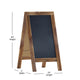 Rustic Brown,40inchH x 20inchW |#| Indoor/Outdoor 40x20 Freestanding Rustic Brown Wood A-Frame Magnetic Chalkboard