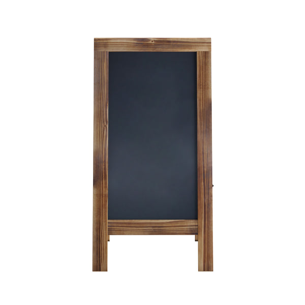 Rustic Brown,40inchH x 20inchW |#| Indoor/Outdoor 40x20 Freestanding Rustic Brown Wood A-Frame Magnetic Chalkboard