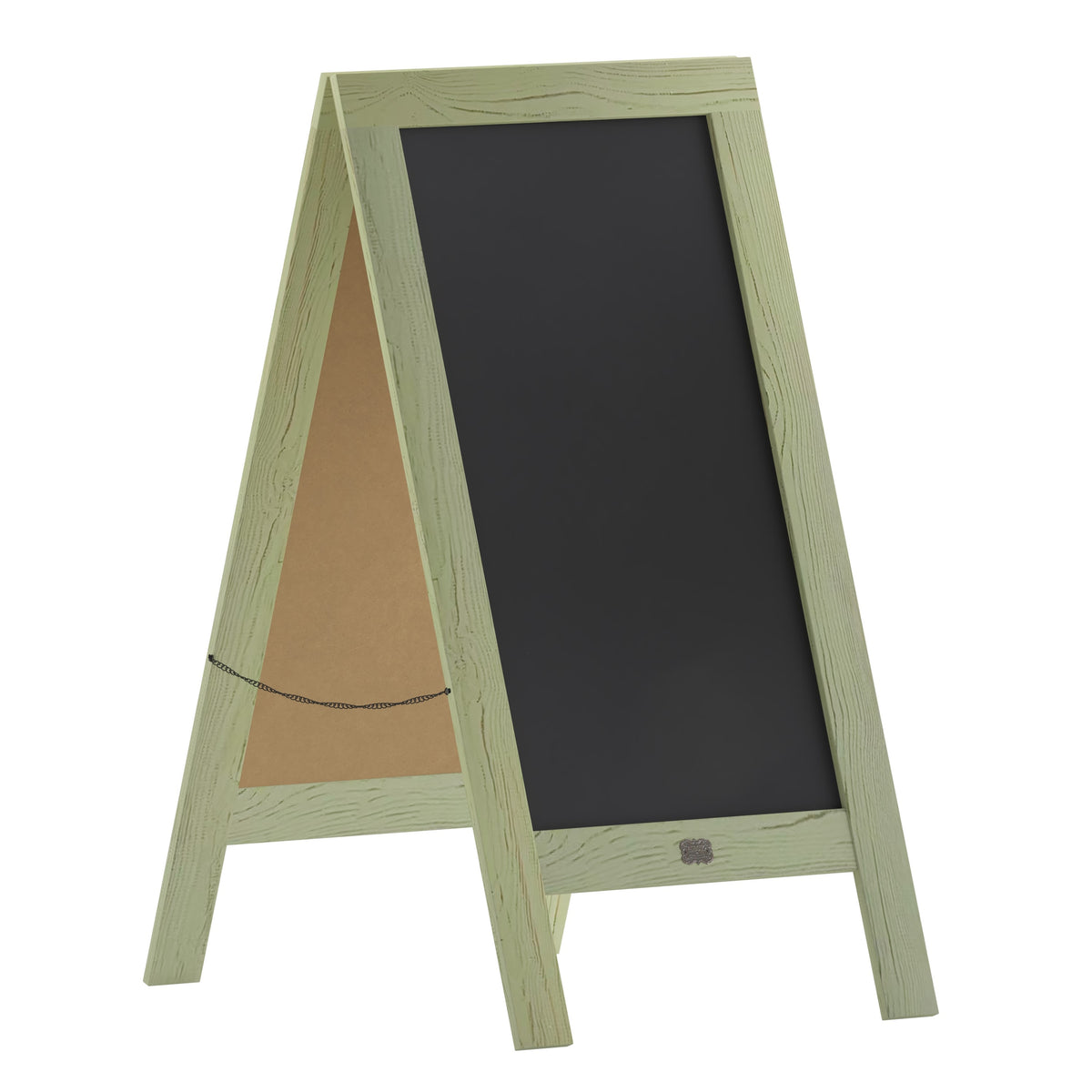 Rustic Green,40inchH x 20inchW |#| Indoor/Outdoor 40x20 Freestanding Green Wood A-Frame Magnetic Chalkboard