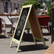 Rustic Green,40inchH x 20inchW |#| Indoor/Outdoor 40x20 Freestanding Green Wood A-Frame Magnetic Chalkboard