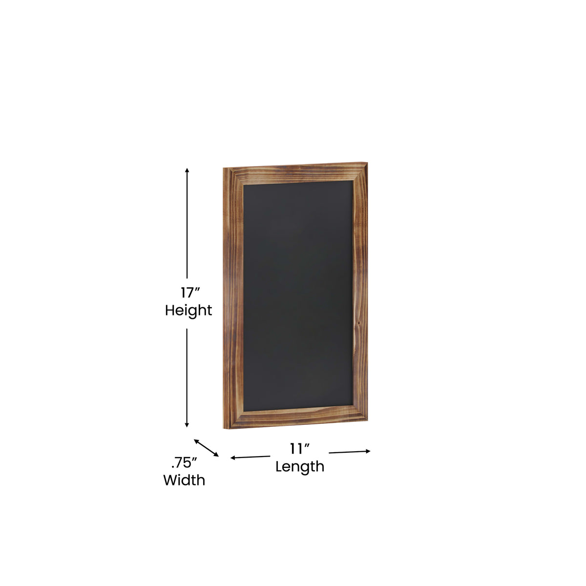 Torched Brown |#| Set of 10 Wall Mounted Magnetic Chalkboards in Torched Wood - 9.5inch x 14inch