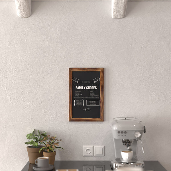 Torched Brown |#| Set of 10 Wall Mounted Magnetic Chalkboards in Torched Wood - 9.5inch x 14inch