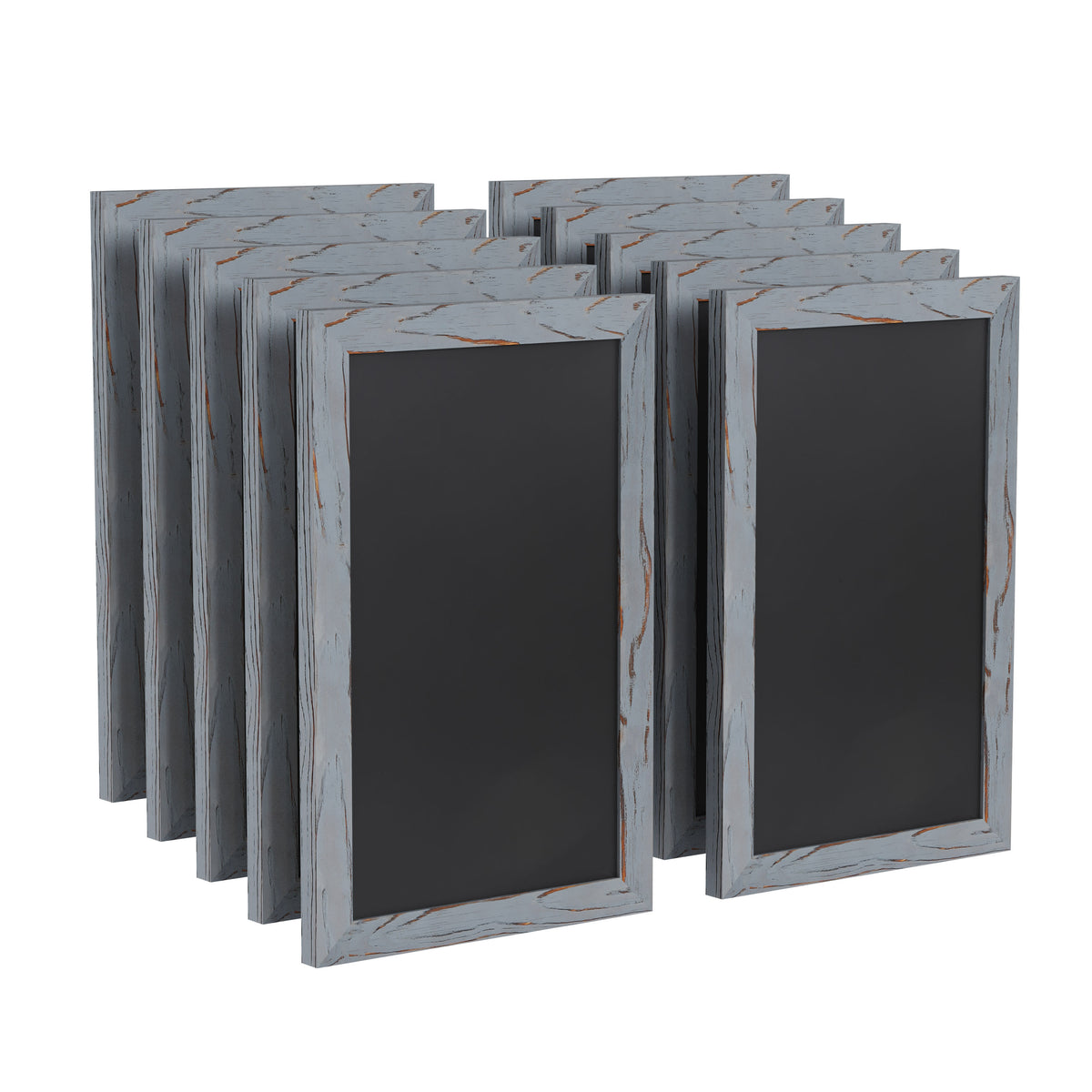 Rustic Grey |#| Set of 10 Wall Mounted Magnetic Chalkboards in Rustic Gray - 9.5inch x 14inch