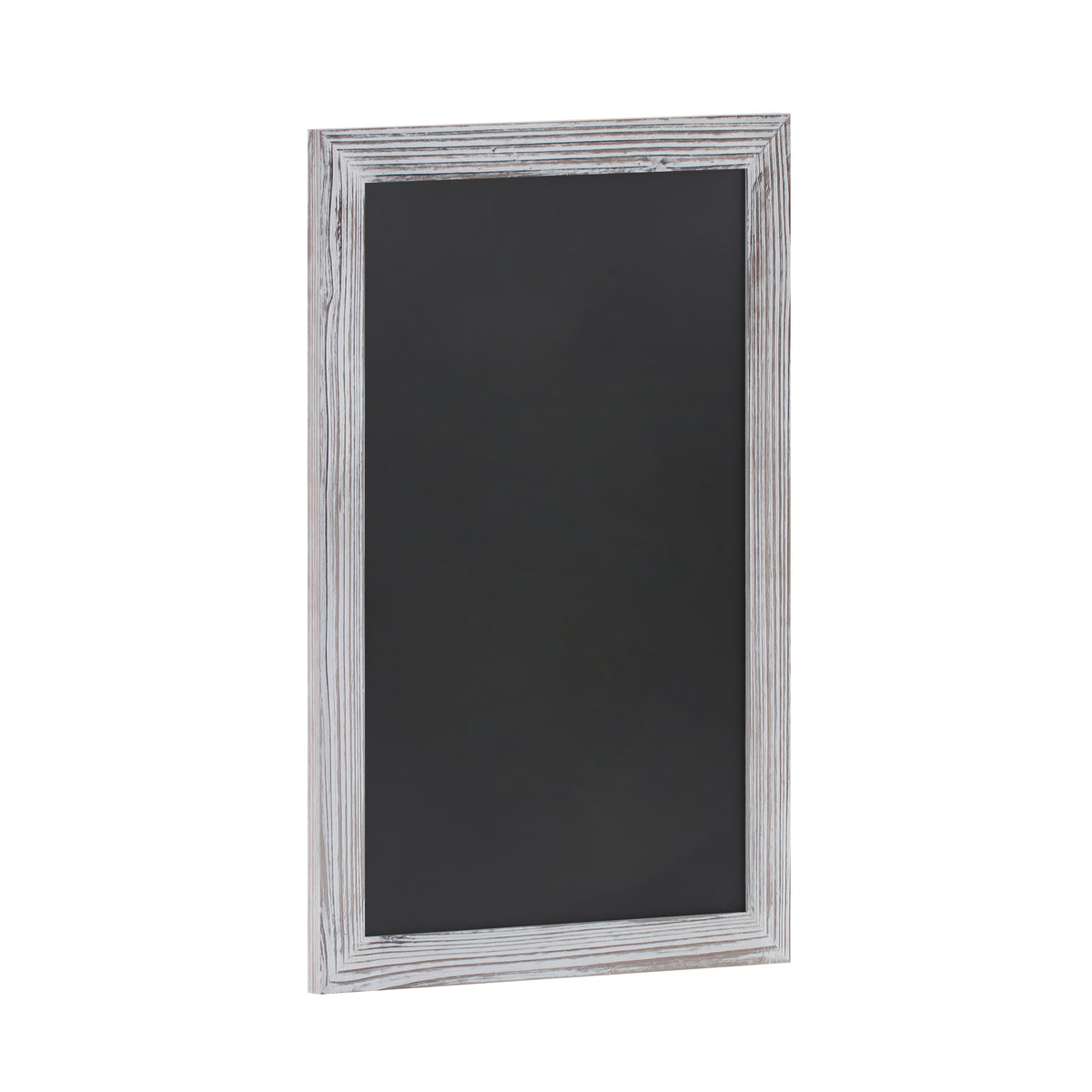 White Washed,20inchW x 0.75inchD x 30inchH |#| 20inch x 30inch Wall Mounted Magnetic Chalkboard with Wooden Frame - Whitewashed
