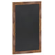 Torched Brown,24inchW x 0.75inchD x 36inchH |#| 24inch x 36inch Wall Mounted Magnetic Chalkboard with Wooden Frame - Torched Wood