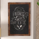 Torched Brown,24inchW x 0.75inchD x 36inchH |#| 24inch x 36inch Wall Mounted Magnetic Chalkboard with Wooden Frame - Torched Wood