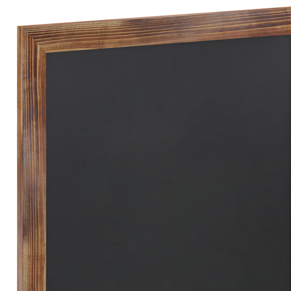 White Washed,18inchW x 0.75inchD x 24inchH |#| 18inch x 24inch Wall Mounted Magnetic Chalkboard with Wooden Frame - Whitewashed