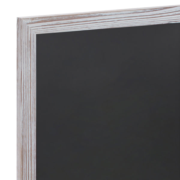 Torched Brown,18inchW x 0.75inchD x 24inchH |#| 18inch x 24inch Wall Mounted Magnetic Chalkboard with Wooden Frame - Torched Wood