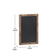 Torched Brown,18inchW x 0.75inchD x 24inchH |#| 18inch x 24inch Wall Mounted Magnetic Chalkboard with Wooden Frame - Torched Wood