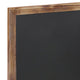 Torched Brown,18inchW x 0.75inchD x 24inchH |#| 18inch x 24inch Wall Mounted Magnetic Chalkboard with Wooden Frame - Torched Wood