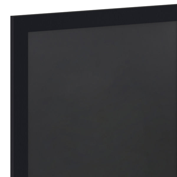 Black,18inchW x 0.75inchD x 24inchH |#| 18inch x 24inch Wall Mounted Magnetic Chalkboard with Wooden Frame -Black
