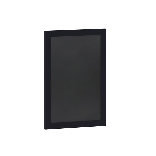 Black,18inchW x 0.75inchD x 24inchH |#| 18inch x 24inch Wall Mounted Magnetic Chalkboard with Wooden Frame -Black