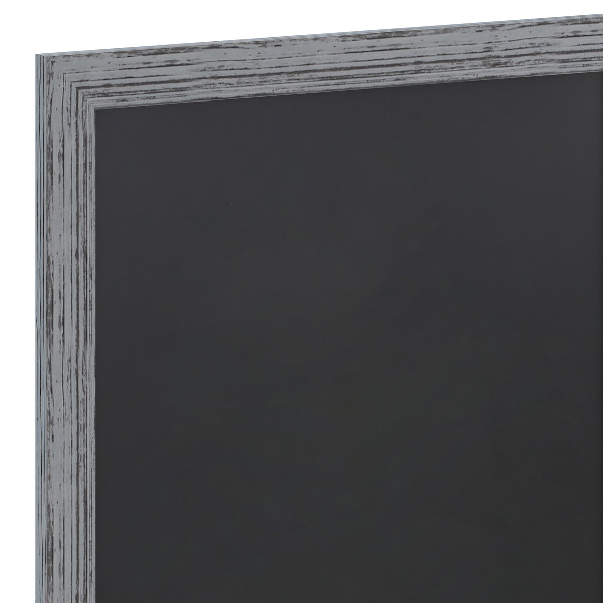 Grey,24inchW x 0.75inchD x 36inchH |#| 24inch x 36inch Wall Mounted Magnetic Chalkboard with Wooden Frame - Rustic Gray