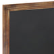 Torched Brown,20inchW x 0.75inchD x 30inchH |#| 20inch x 30inch Wall Mounted Magnetic Chalkboard with Wooden Frame - Torched Wood