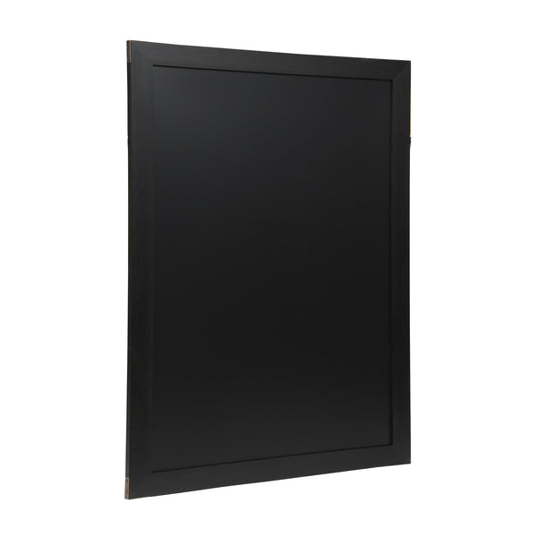 Black,32inchW x 46inchL |#| 32inch x 46inch Wall Mounted Magnetic Chalkboard with Wooden Frame - Black