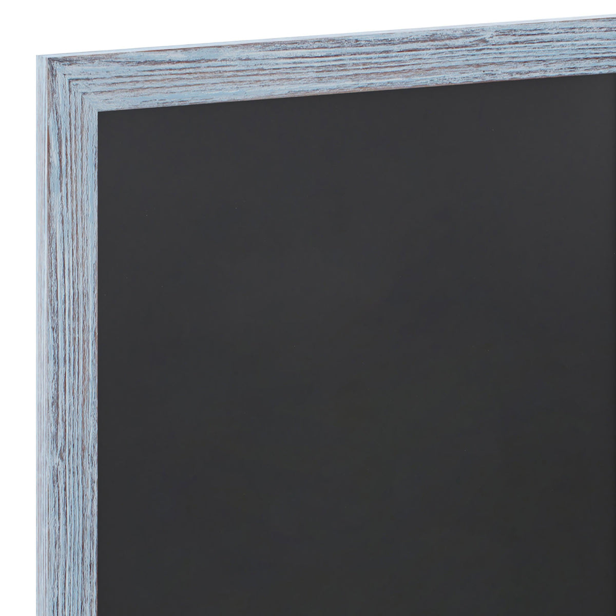 Blue,24inchW x 0.75inchD x 36inchH |#| 24inch x 36inch Wall Mounted Magnetic Chalkboard with Wooden Frame - Rustic Blue