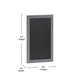 Grey,20inchW x 0.75inchD x 30inchH |#| 20inch x 30inch Wall Mounted Magnetic Chalkboard with Wooden Frame - Rustic Gray