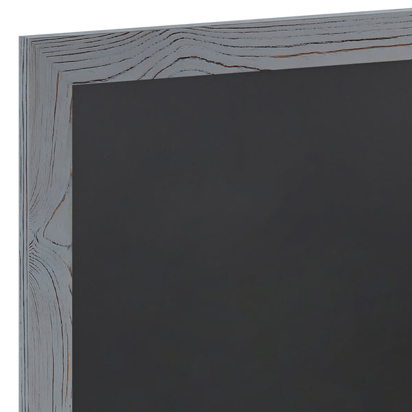 Rustic Blue,18inchW x 0.75inchD x 24inchH |#| 18inch x 24inch Wall Mounted Magnetic Chalkboard with Wooden Frame - Rustic Blue