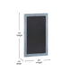 Blue,20inchW x 0.75inchD x 30inchH |#| 20inch x 30inch Wall Mounted Magnetic Chalkboard with Wooden Frame - Rustic Blue