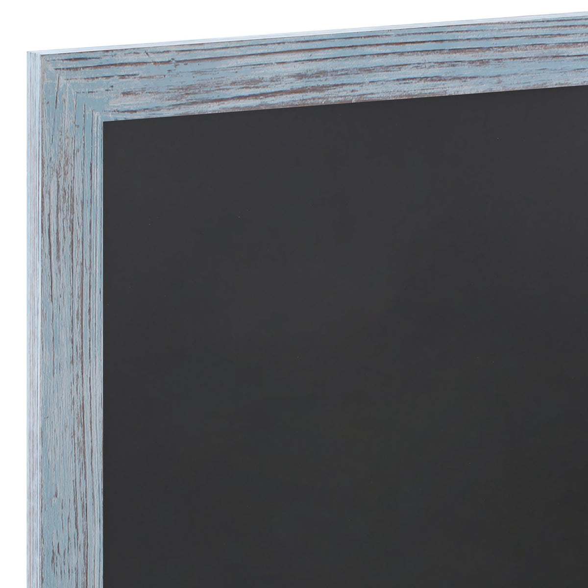 Blue,20inchW x 0.75inchD x 30inchH |#| 20inch x 30inch Wall Mounted Magnetic Chalkboard with Wooden Frame - Rustic Blue