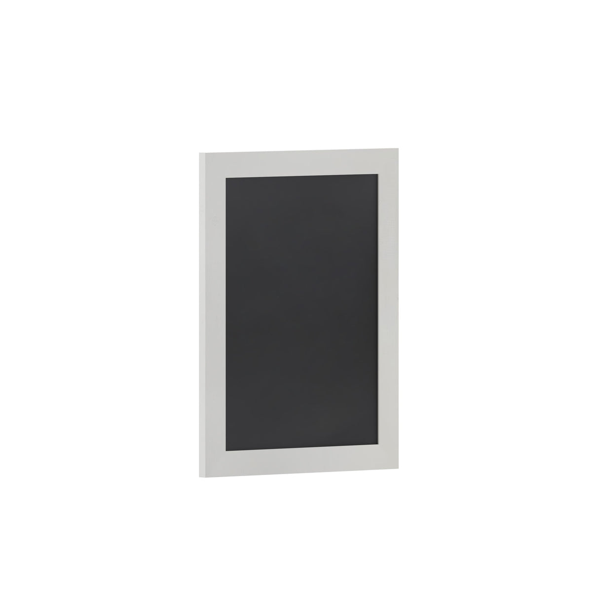 Solid White,18inchW x 0.75inchD x 24inchH |#| 18inch x 24inch Wall Mounted Magnetic Chalkboard with Wooden Frame -White