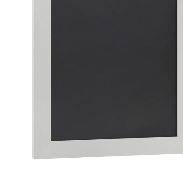 Grey,18inchW x 0.75inchD x 24inchH |#| 18inch x 24inch Wall Mounted Magnetic Chalkboard with Wooden Frame - Rustic Gray