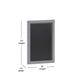 Grey,18inchW x 0.75inchD x 24inchH |#| 18inch x 24inch Wall Mounted Magnetic Chalkboard with Wooden Frame - Rustic Gray