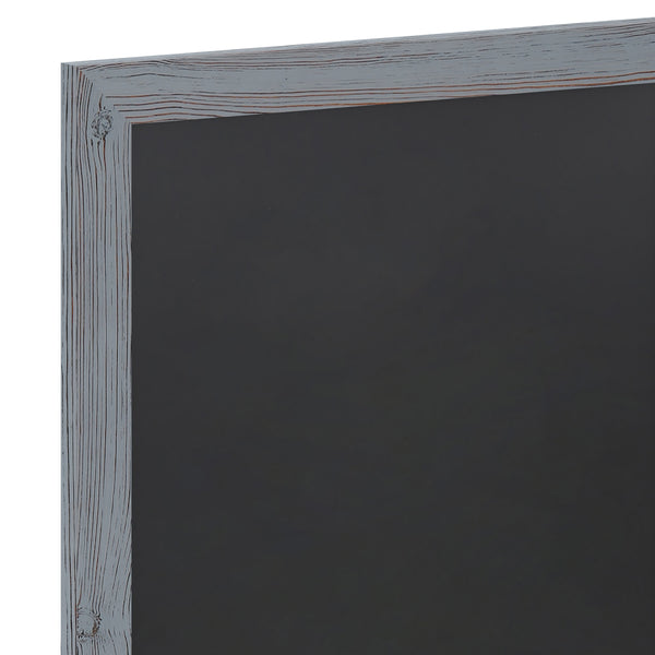 White Washed,32inchW x 46inchL |#| 32inch x 46inch Wall Mounted Magnetic Chalkboard with Wooden Frame - Whitewash
