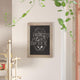 Weathered Brown,18inchW x 0.75inchD x 24inchH |#| 18inch x 24inch Wall Mounted Magnetic Chalkboard with Wooden Frame -Weathered