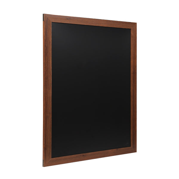 Torched Brown,32inchW x 46inchL |#| 32inch x 46inch Wall Mounted Magnetic Chalkboard with Wooden Frame - Torched Brown