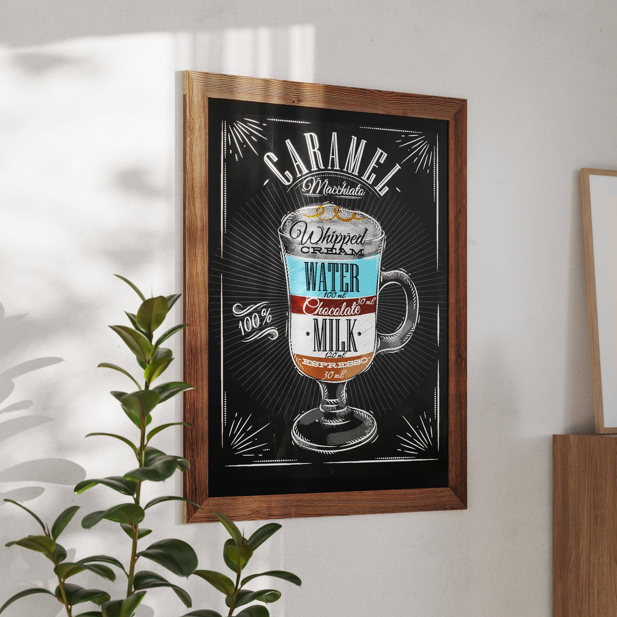 Torched Brown,32inchW x 46inchL |#| 32inch x 46inch Wall Mounted Magnetic Chalkboard with Wooden Frame - Torched Brown