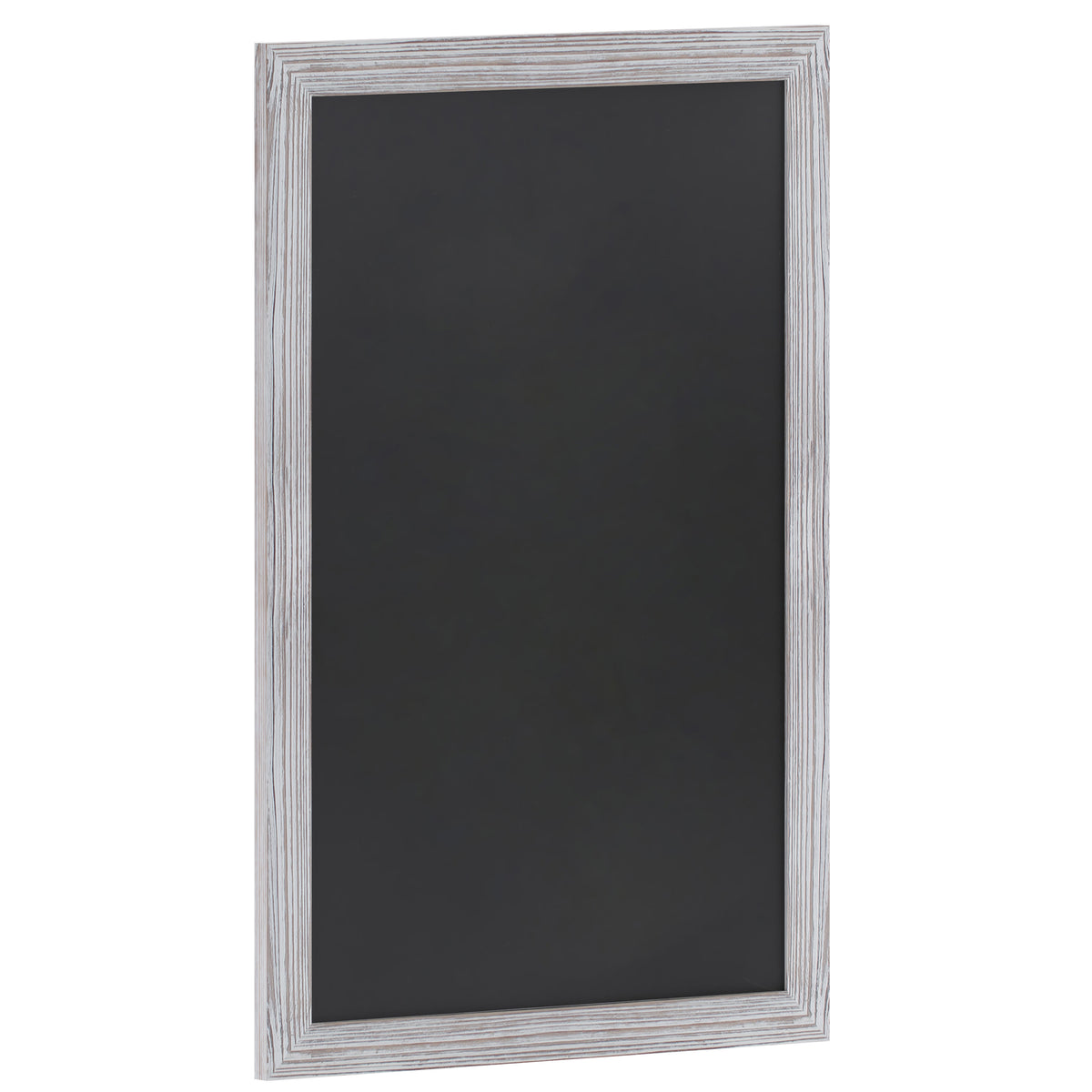 White Washed,24inchW x 0.75inchD x 36inchH |#| 24inch x 36inch Wall Mounted Magnetic Chalkboard with Wooden Frame - Whitewashed