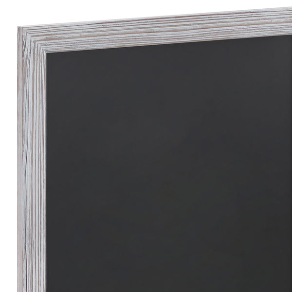 Torched Brown,24inchW x 0.75inchD x 36inchH |#| 24inch x 36inch Wall Mounted Magnetic Chalkboard with Wooden Frame - Torched Wood