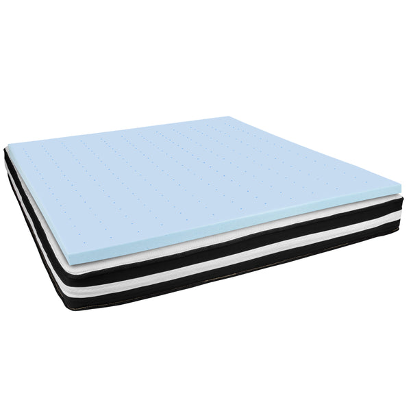 King |#| King 10inch Mattress & Gel Memory Foam Topper Bundle Set