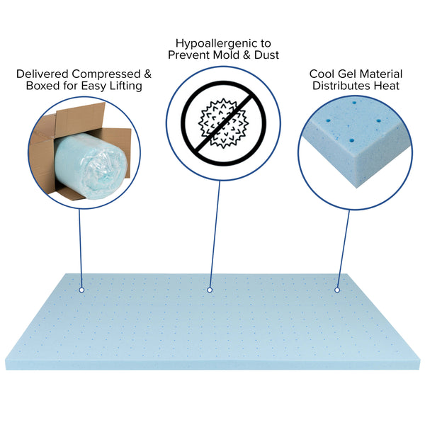 King |#| King 10inch Mattress & Gel Memory Foam Topper Bundle Set