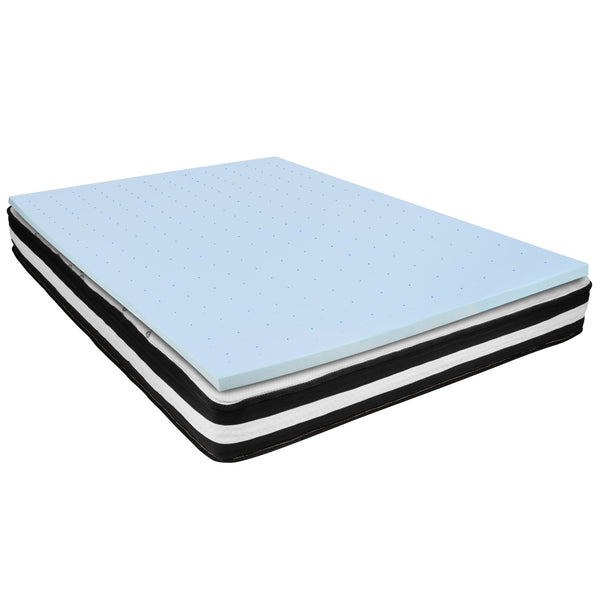 Queen |#| Queen 10inch Mattress & Gel Memory Foam Topper Bundle Set