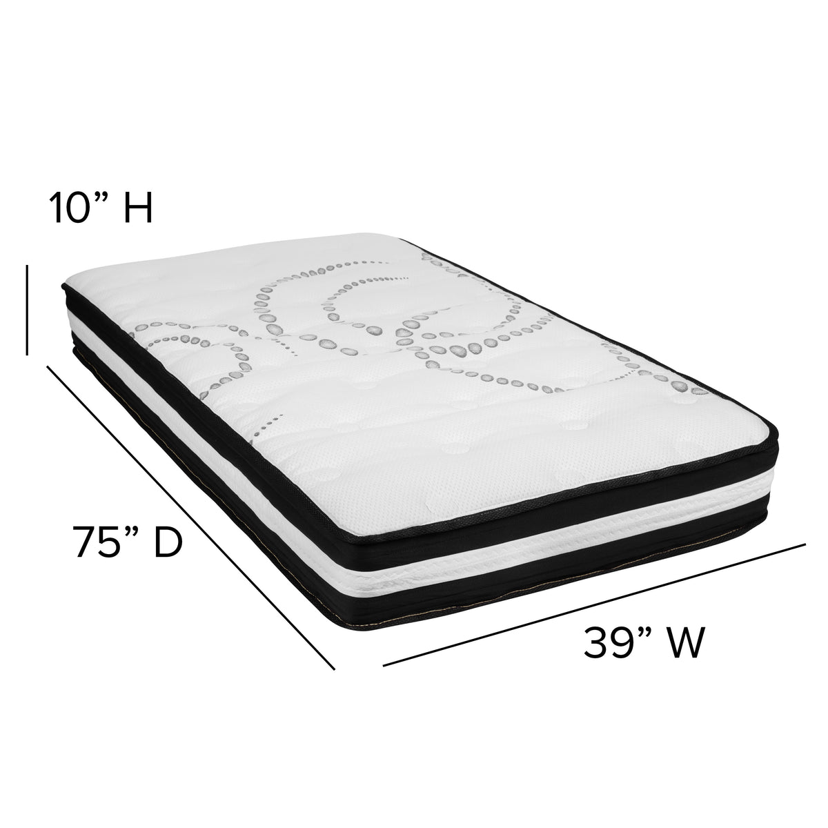 Twin |#| Twin 10inch Mattress & Gel Memory Foam Topper Bundle Set