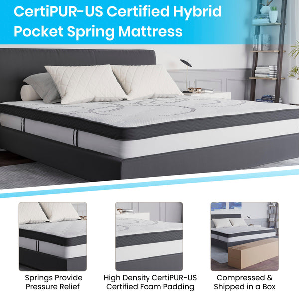 King |#| 10inch Hybrid Pocket Spring Mattress, King Mattress in a Box - Premium Mattress