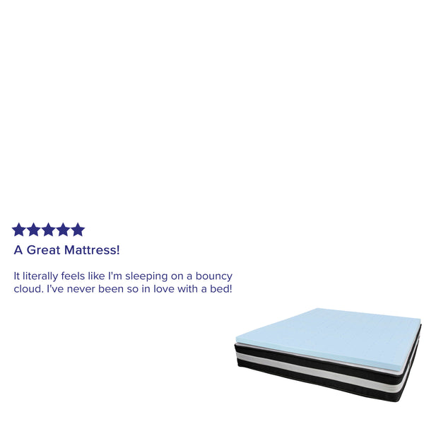 King |#| King 12inch Mattress & Gel Memory Foam Topper Bundle Set