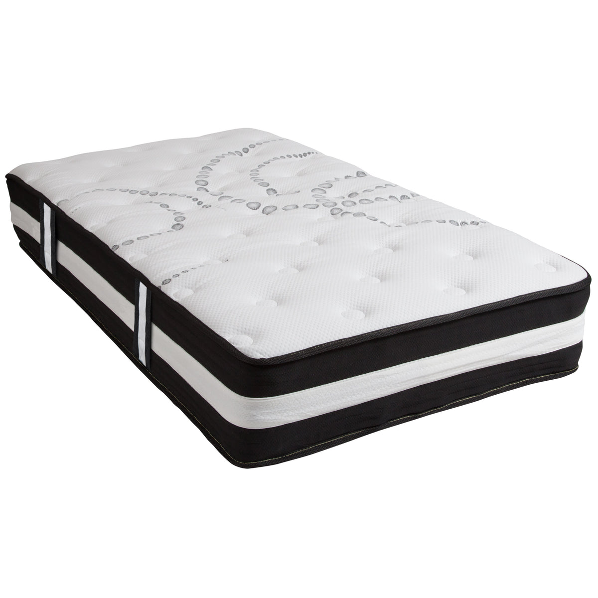 Twin |#| Twin 12inch Mattress & Gel Memory Foam Topper Bundle Set