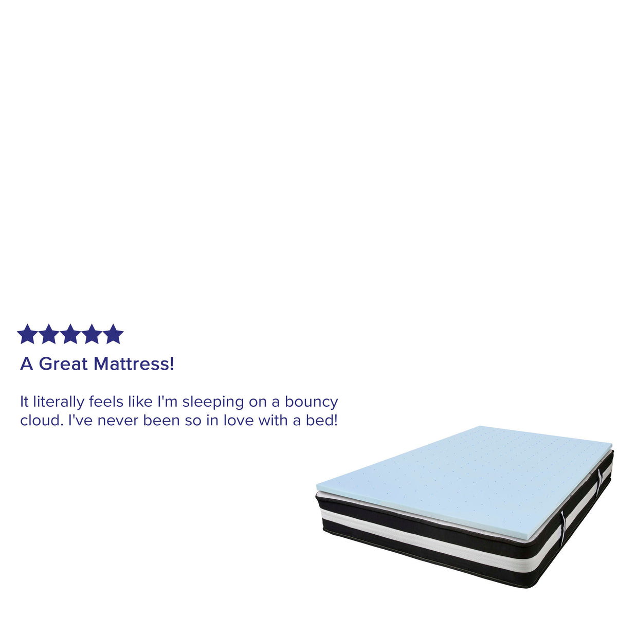 Queen |#| Queen 12inch Mattress & Gel Memory Foam Topper Bundle Set