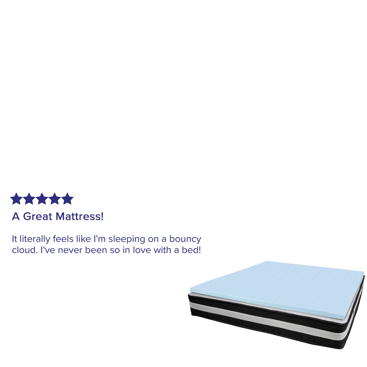 King |#| King 12inch Mattress & Gel Memory Foam Topper Bundle Set