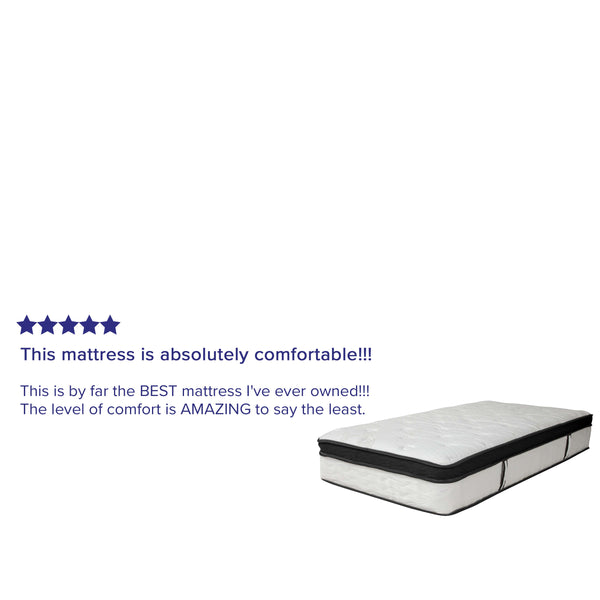 Twin |#| 12 Inch Hybrid Memory Foam Pocket Spring Mattress, Twin Mattress in a Box