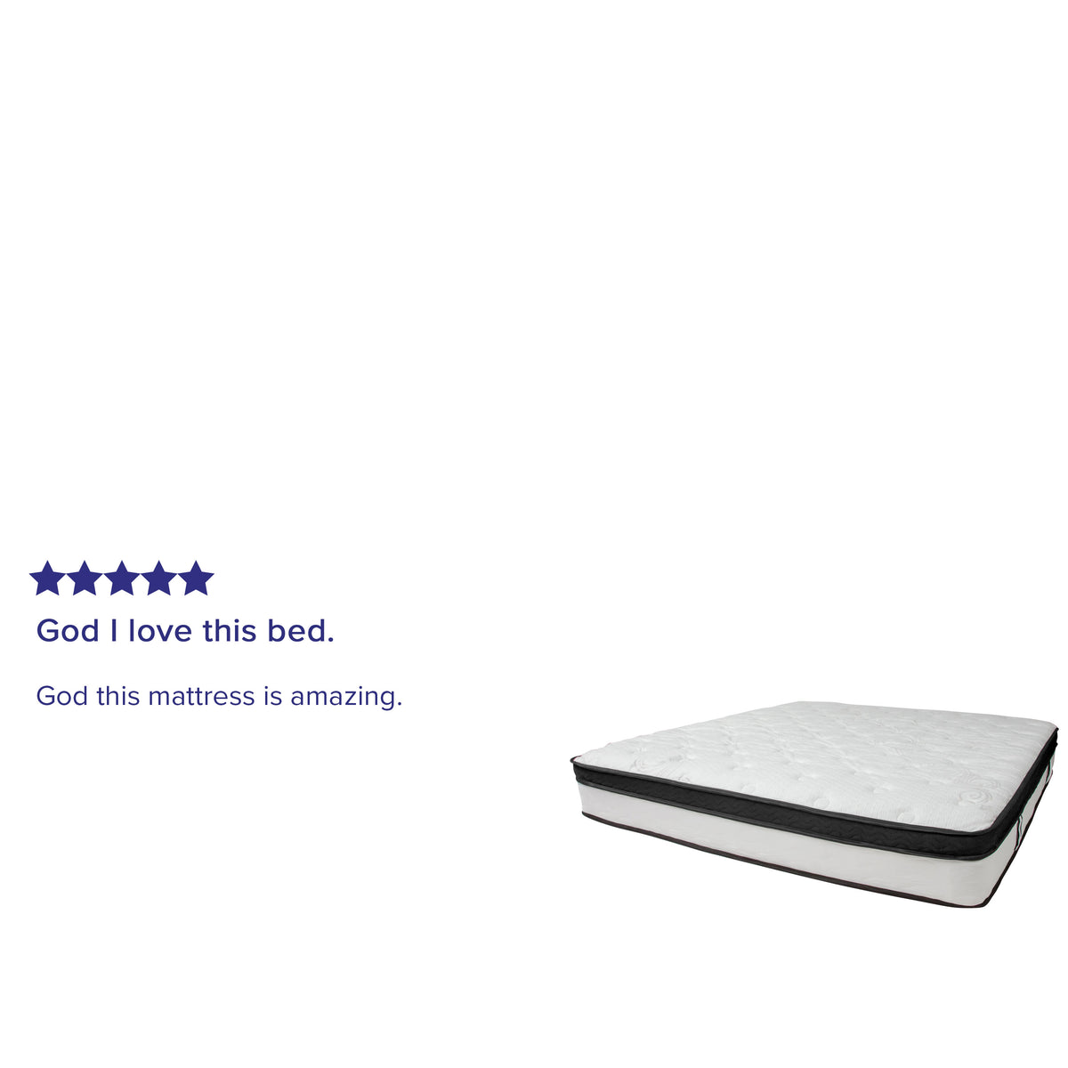 King |#| 12 Inch Hybrid Memory Foam Pocket Spring Mattress, King Mattress in a Box