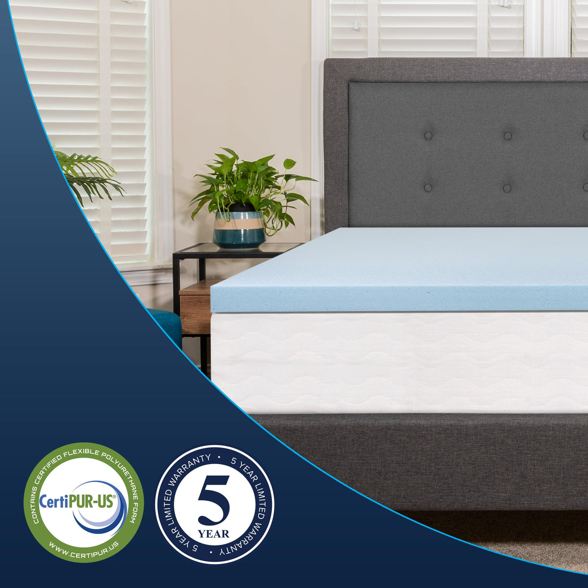 Twin |#| 3inch Cool Gel Infused Hypoallergenic Cooling Memory Foam Mattress Topper - Twin