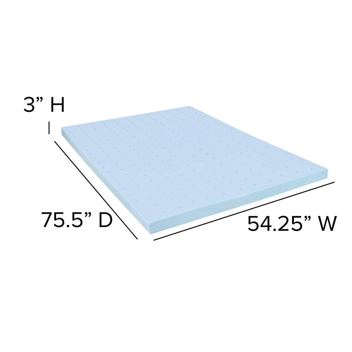 Full |#| 3inch Cool Gel Infused Hypoallergenic Cooling Memory Foam Mattress Topper - Full