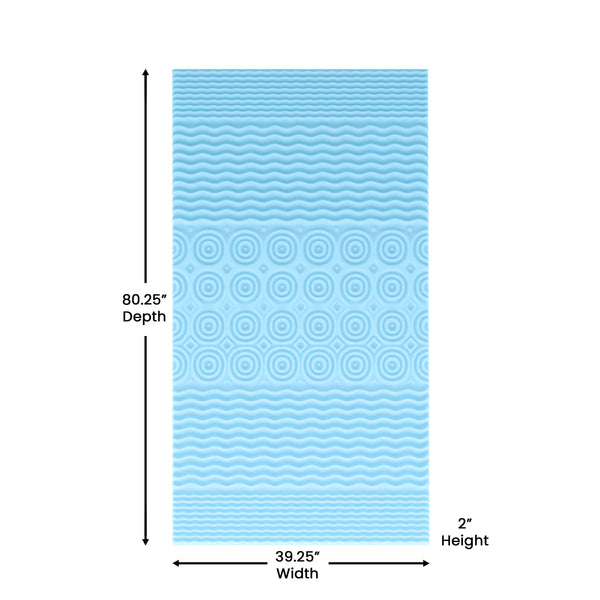 Twin XL |#| 2 Inch Cooling Gel Infused 5-Zone Memory Foam Mattress Topper - Twin XL