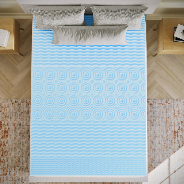 Full |#| 2 Inch Cooling Gel Infused 5-Zone Memory Foam Mattress Topper - Full