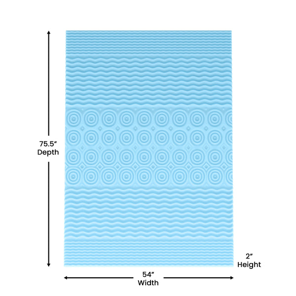 Full |#| 2 Inch Cooling Gel Infused 5-Zone Memory Foam Mattress Topper - Full
